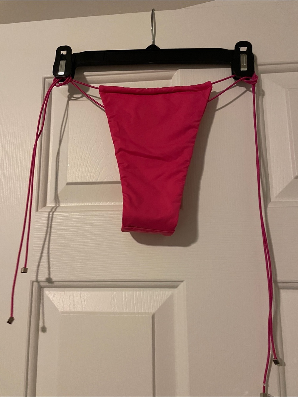 Women's String Bikini Bottom in Hot Pink with Side Ties